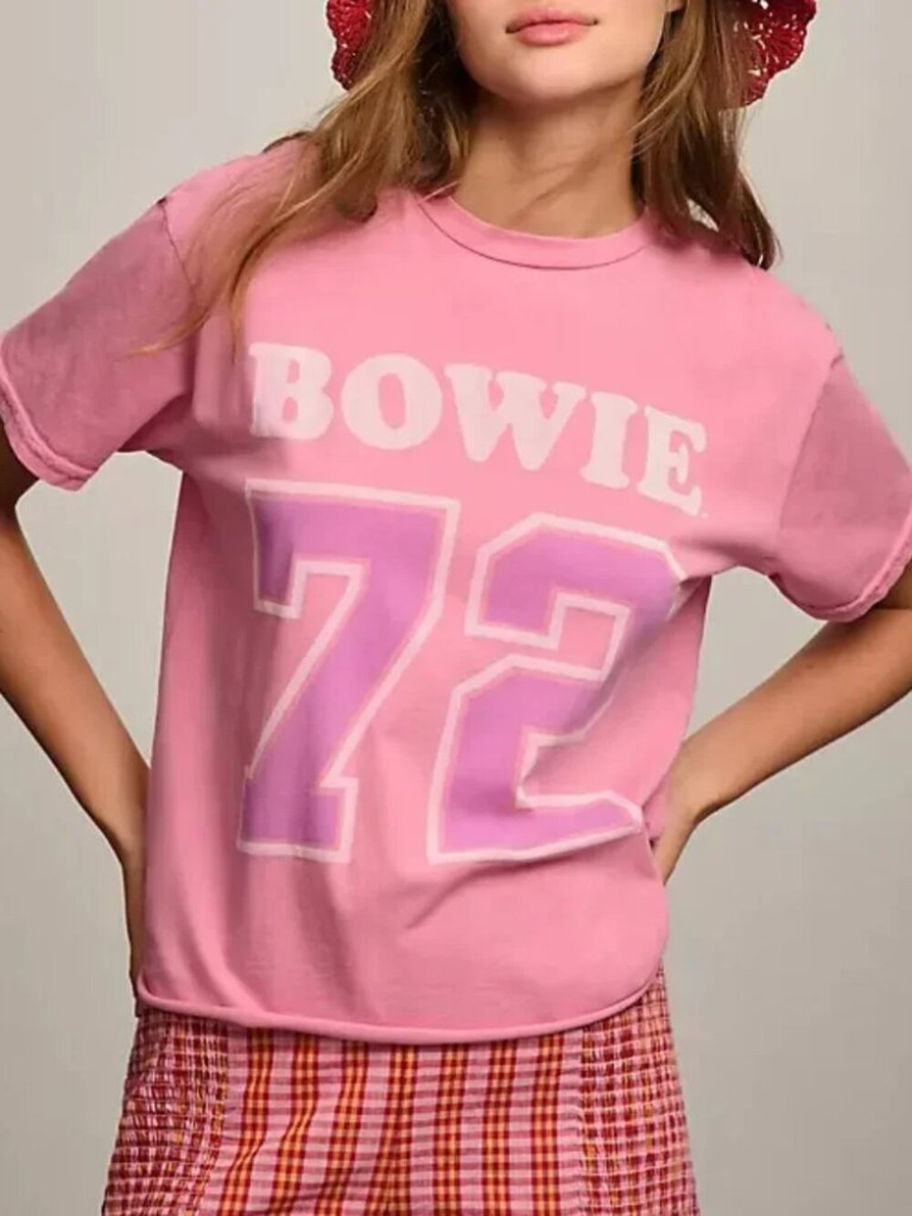 RETRO BRAND David Bowie 72 Shirt‎ Womens XL Pink Graphic Music Tee Top Anthro